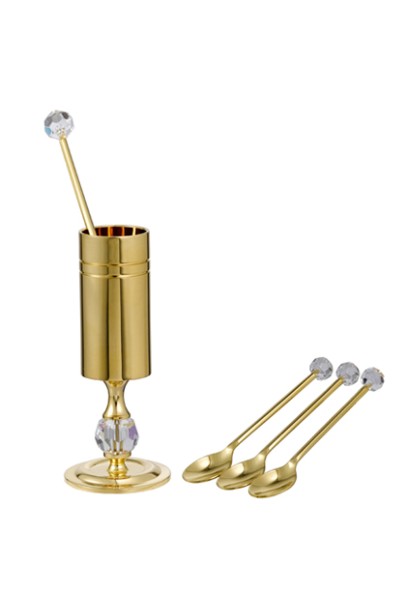 24K GOLD PLATED HOLDER WITH SPOON 24K GOLD PLATED HOLDER WITH SPOON